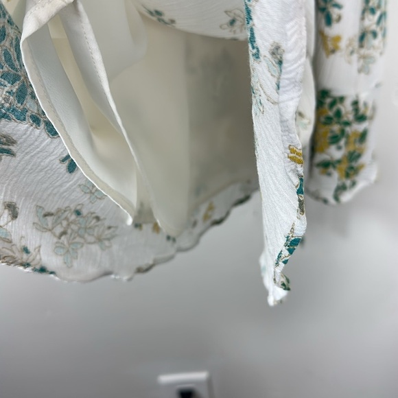 LOFT White & Green Floral Print Dress Small - Picture 4 of 7